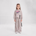 Girls Graphic Pocket Hooded Sweatshirt and Cargo Tracksuit