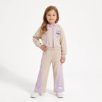 Girls' Hooded Sweatshirt and Wide-Leg Pants Tracksuit Set