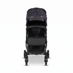 Modern Black Baby Stroller with Printed Hood