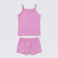 Girls Solid Cotton Camisole and Briefs Set