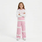 Girls' Hooded Sweatshirt with Bow-Detail Pants Set