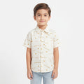 Boys "We'll be together!" All-Over Script Printed Short Sleeve Button-Down Shirt