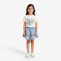 Girls "Inspiration" Printed T-Shirt and Denim Ruffle Skirt Set