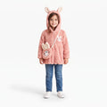Girls Faux Fur Hooded Jacket with Matching Crossbody Bag