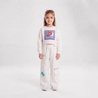 Girls' Camera Print Sweatshirt & Cargo Pants Set