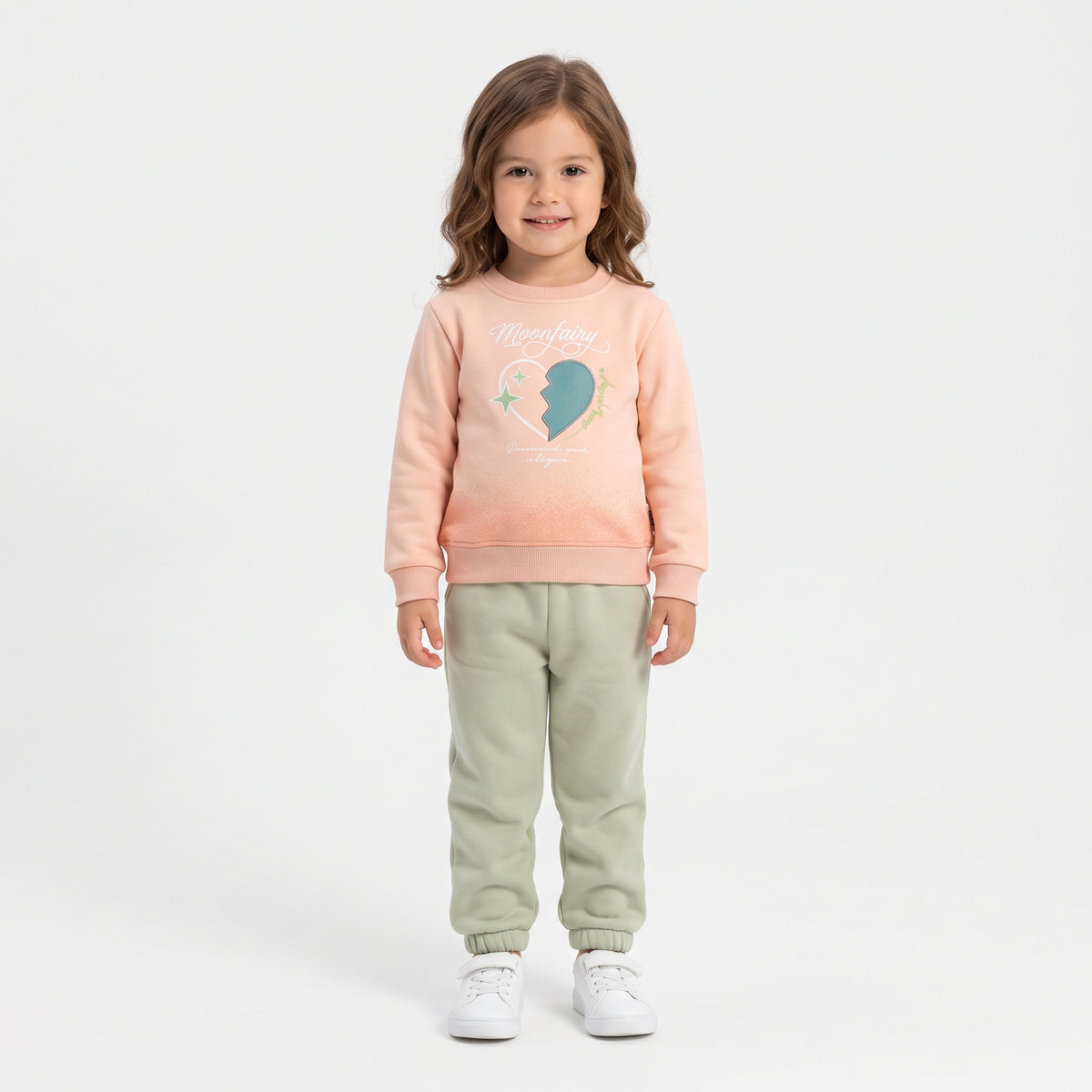 Baby Girls "Moonfairy" Heart Graphic Fleece Sweatshirt and Sweatpants Set