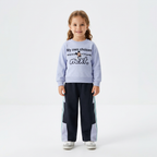 Girls' Light Blue Mickey Mouse Sweatshirt & Navy Pants Set
