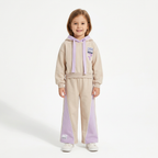 Girls' Hooded Sweatshirt and Wide-Leg Pants Tracksuit Set