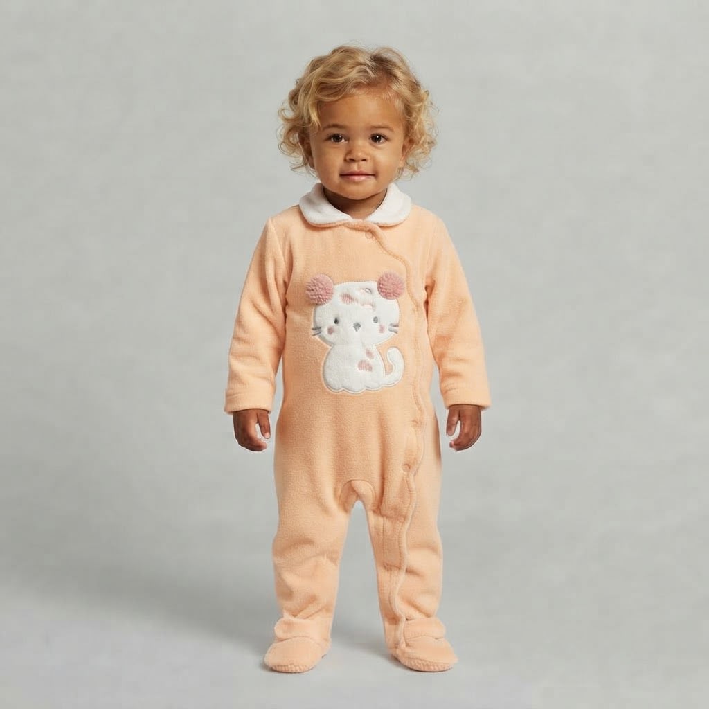 Newborn Baby Girls Cute Cat Footed Jumpsuit